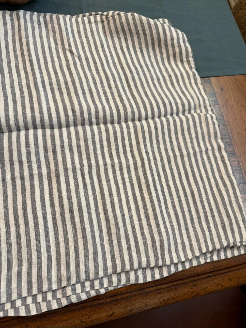New Quince European Grey Striped Linen Pillowcase Set - Retail is 50